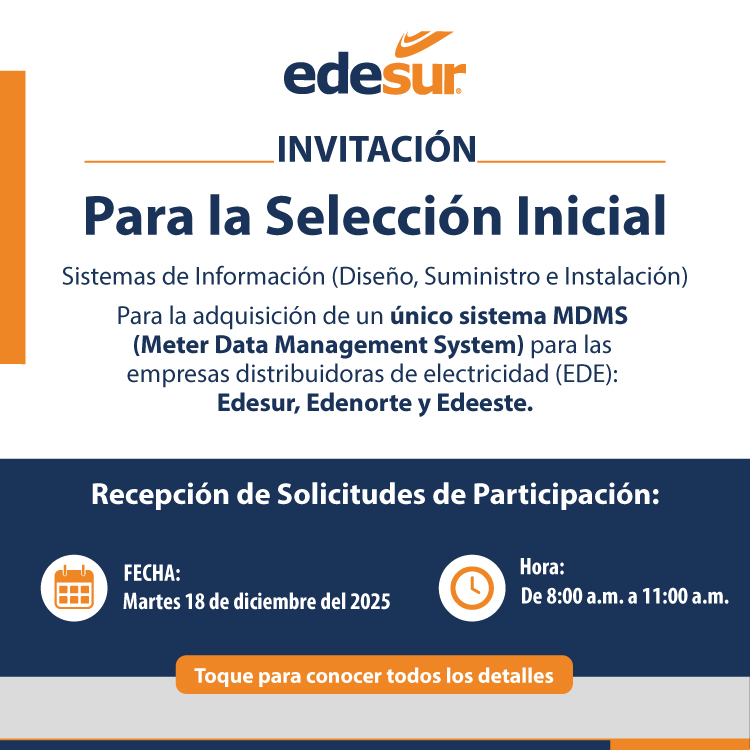 Invitación para la Selección Inicial Sistemas de Información, (Diseño, Suministro e Instalación)