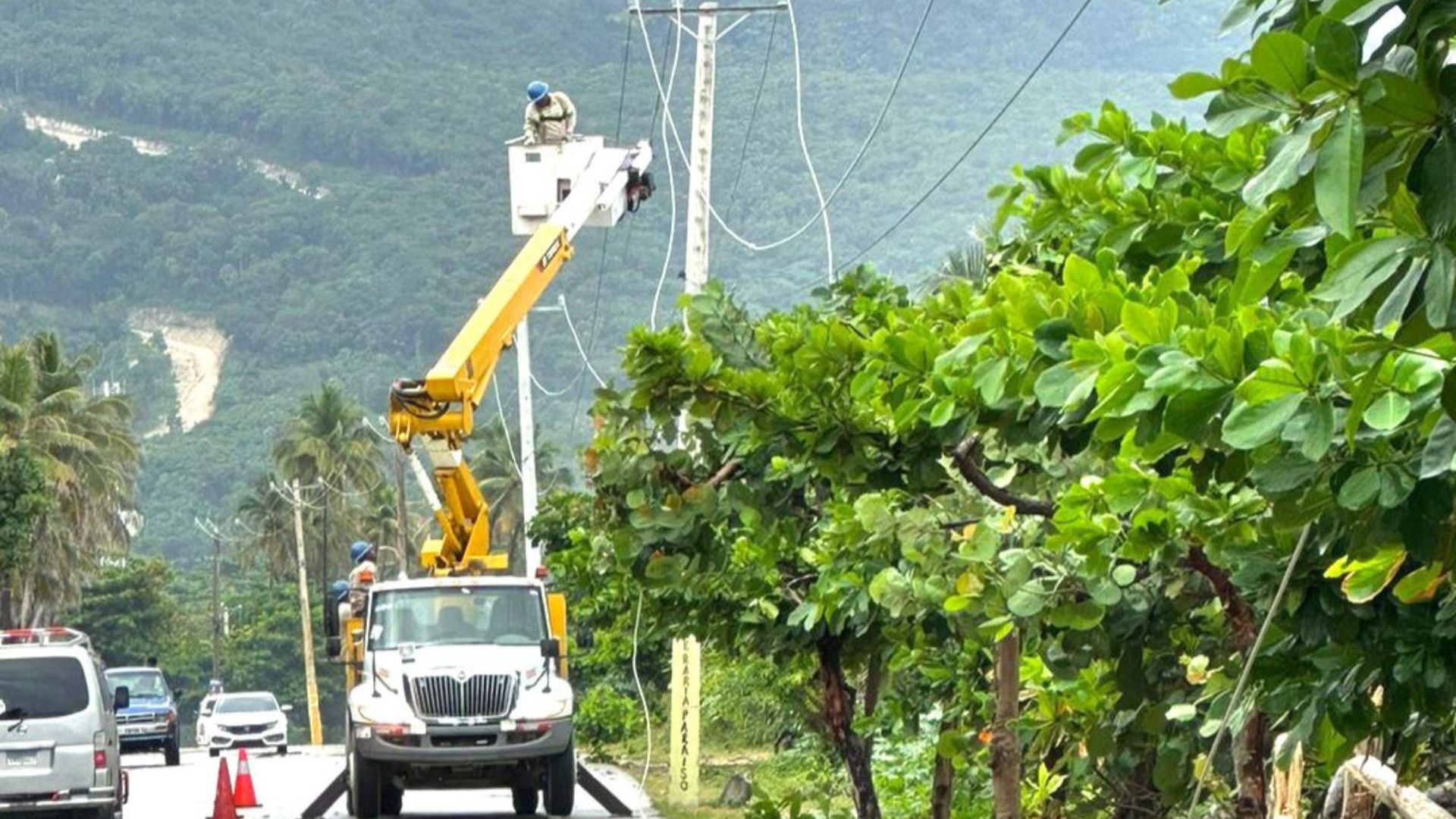 Ventarrón causa daños al tendido eléctrico en sectores de Barahona; Edesur trabaja para restablecer el servicio